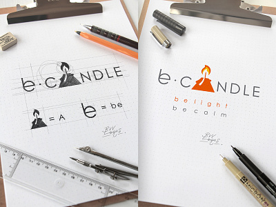 "BE CANDLE" - Handmade Logo - Candle Concept be candle brainyworksgraphics brainyworkslogos brand branding candle inspiration color logo design graphicdesign hand drawn logo handdrawn inspiration logo logo inspiration logodesign pencil pencil inspiration vector logo