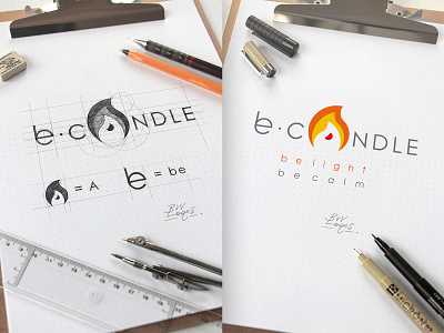 "BE CANDLE" - Flame Logo - Candle Concept