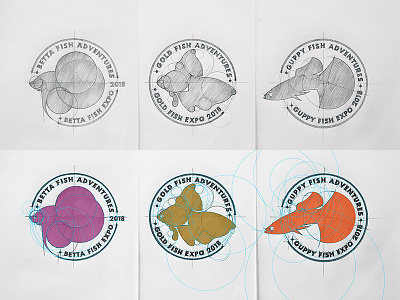 Fish Logos bettafish brainyworksgraphics brand fishlogo goldfish graphicdesign guppyfish handdrawnlogo inspiration logo logodesign