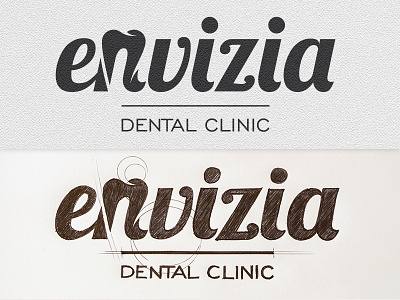 Envizia Design Logo brainyworksgraphics brand dentallogo drawinglogo envizia graphicdesign handdrawn inspiration logo logodesign
