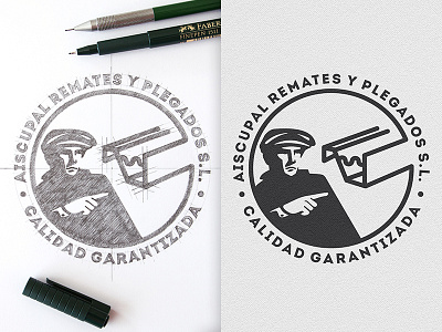 Aiscupal Remates Y Plegados S. L. BWG Design Logo brainyworksgraphics brand design digital portrait drawinglogo graphicdesign handdrawn handmade logo logodesign typography vector vectorgraphics