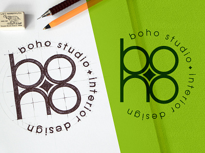 boho studio - interior design - Design Logo bohostudio brainyworksgraphics design drawinglogo graphicdesign handdrawn handmade inspiration logo logodesign vectorgraphics