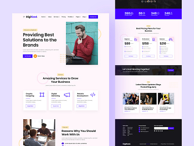 Digitized - Homepage v1 agency landing page creative agency design inspirtaions digital agency landing page landing page design landing page ui startup agency ui design ui ux ui ux design user interface we ui ux web design web interface web ui design website design