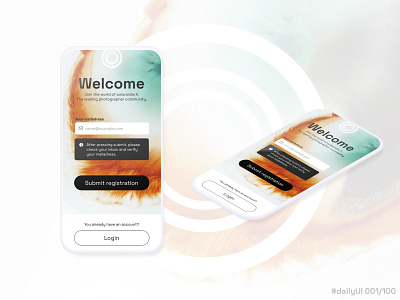 dailyUI 001 001 app design dailyui dailyuichallenge figma login design screendesign signup screen ui uidesign