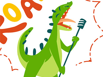 Be Wild! Singin dino. dinosaur illustration singin