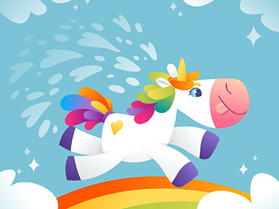 Crazy Unicorn illustration for children unicorn