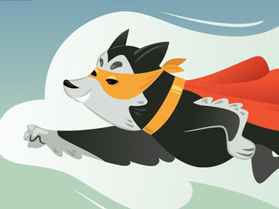 Superdog dog fly hero illustration super vector