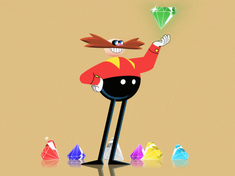 Eggman with Chaos Emeralds 2d after effects animation chaos duik duik bassel eggman emerald megadrive motion padubs robotnik rubberhose sonic