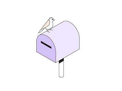 Empty mailbox illustration animation bankapp bird brand branding delight finance financial fintech illustration mail mailbox motion padubs qonto sketch