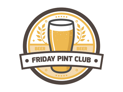 Friday Pint Club badge beer brand club crest friday logo pint