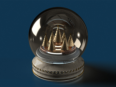 Small Worlds | Champagne Christmas 3d 3drender adobe christmas design dimensions globe render rhino snow snowglobe train