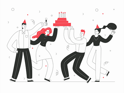 Birthday Card birthday card character flat illustration illustartion illustrator line art vector