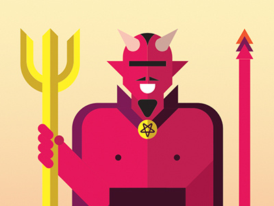 Satan design devil evil flat gradient graphics illustration red