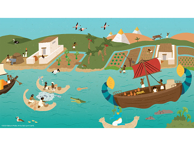 The Nile River ancient egypt ancient history children book illustration childrens publishing educational educational illustration egypt farming fishing history kidlitart nile river nonfiction sailing ship vector