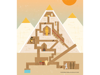 Pyramid maze ancient egypt ancient history childrens publishing educational educational illustration egypt history illustration kidlitart maze nonfiction pyramids vector