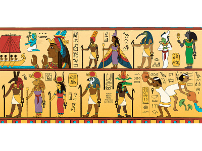Egyptian Gods and Goddesses ancient egypt ancient history childrens publishing educational educational illustration egyptian egyptian gods gods hieroglyphics illustration kidlitart nonfiction vector