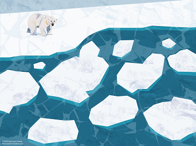 Polar Bear animals arctic bear climate change concervation digital collage digital illustration ice illustration polar bear sciart vector wildlife winter