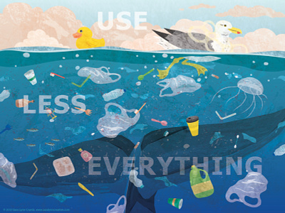 Reduce + Reuse animals digital collage illustration lets draw the change natural science nonfiction ocean ocean life our planet week pollution reduce reuse vector wildlife