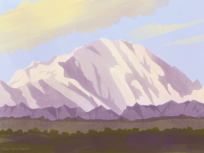 Denali Study aprilcolors2021 art color study denali digital art digital illustration illustration mountain national park nature procreate purple yellow