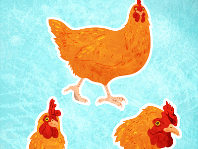 Chickens! adobe illustrator animals bird chicken collage illustration vector