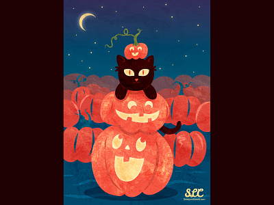 Pumpkin Cat animals art licensing black cat cat halloween illustration licensing pumpkin patch pumpkins vector