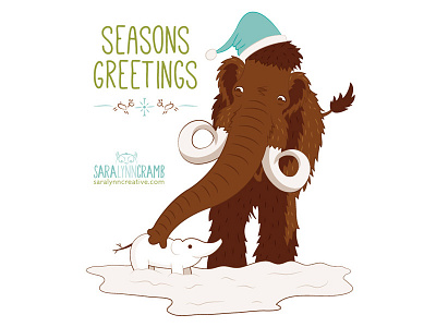 Woolly Mammoth holiday beastie digitalart festive happyholidays holidaybeastie mammoth naturalhistory paleontology prehistoricanimals seasonsgreetings vector vectorillustration woollymammoth