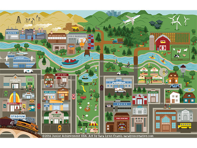 Supply Chain Map business city community education entrepreneurial skills map map illustration middle school production skills town map vector illustration