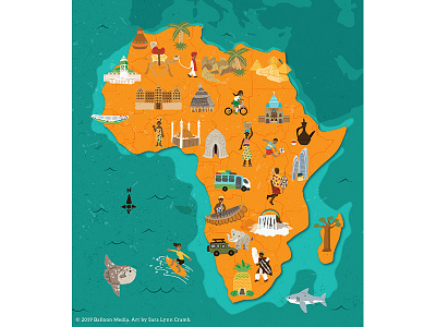 Africa Cultural Map africa atlas childrens books colorful culture illustration kidlitart map nonfiction pyramids