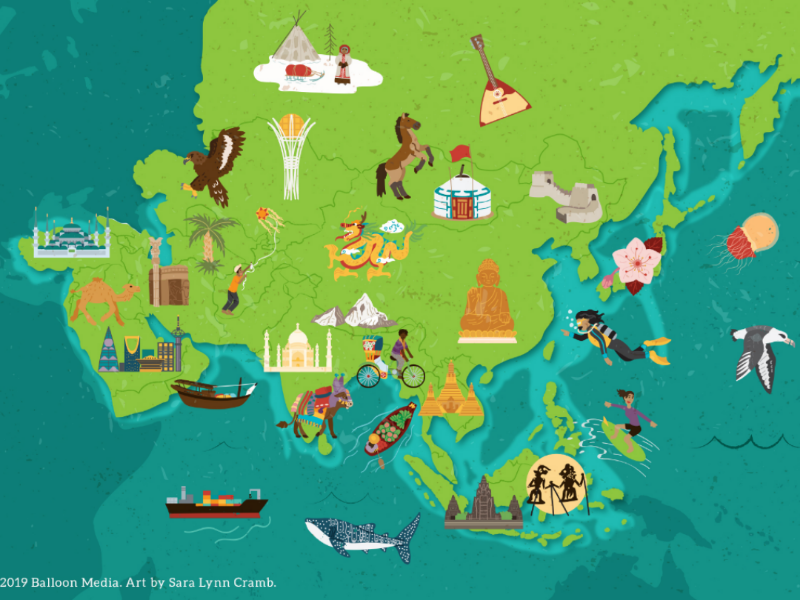 Asia cultural map by Sara Lynn Cramb on Dribbble