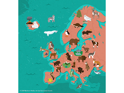 Animal map of Europe