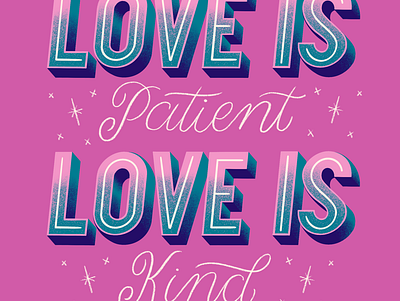 1 Corinthians 13:4 bible bible verse hand lettering kind lettering love patient type typography