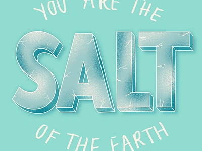 Matthew 5:13 bible blue hand lettering illustration salt salt of the earth typography