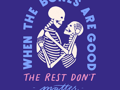 The Bones album art bones grave hand lettering illustration love maren morris music skeleton skeleton lovers skeletons the bones