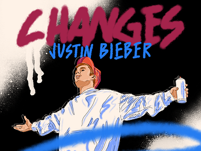 Justin Bieber album artwork album cover grafitti hand lettering illustration justice beaver justin bieber lettering music pop pop culture pop music spray paint