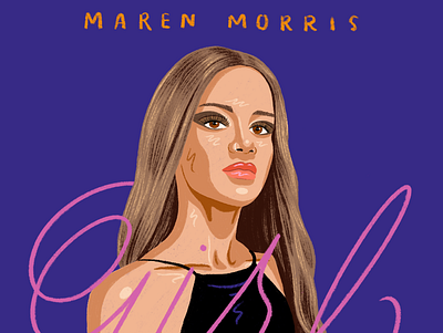 Maren Morris band poster country music drawing hand lettering illustration lettering maren morris music pop music portrait