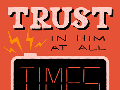 Psalm 62:8 alarm clock bible verse church clock hand lettering illustration lettering trust type typography
