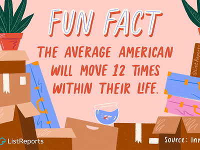 Fun Fact cardboard box fact fish bowl fun luggage moving moving boxes packing suitcase tape vase