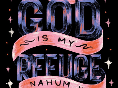 Nahum 1:7 bible bible lettering bible verse christian church hand lettering illustration jesus lettering nahum typography