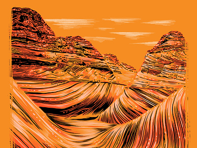 Arizona arizona climb design drawing hike hot illustration nature outdoors run sandstone the wave utah wave