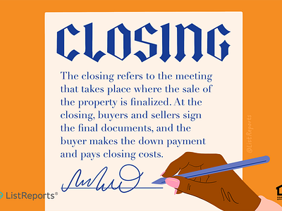 Closing black letter contract hand lettering illustration lettering sign signature