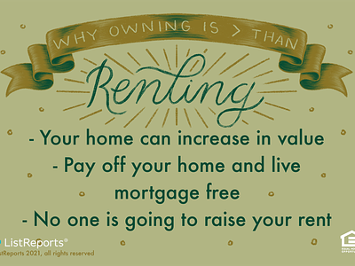 Renting banner hand lettering home owner house illustration lettering owning renting type typography