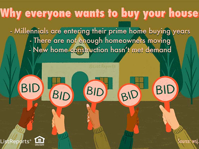 Bid bid home house illustration market real estate sell
