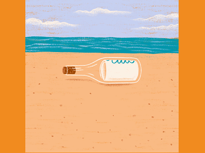 You're Cute animation beach bottle hand lettering illustration message in a bottle ocean pirate sand tropical