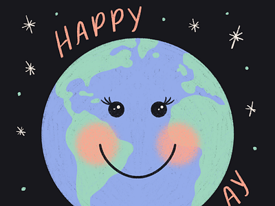 Happy Earth Day! earth globe hand lettering illustration lettering outer space planet space