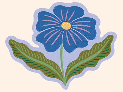 Flower floral flower illustration sticker sticker design texture wild flower