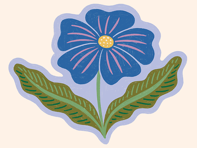 Flower floral flower illustration sticker sticker design texture wild flower