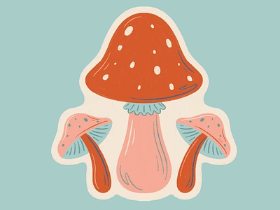 Shrooms fungi illustration mushroom nature plants