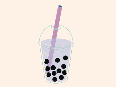 Bubble Tea beverage boba bubble tea cup drink illustration