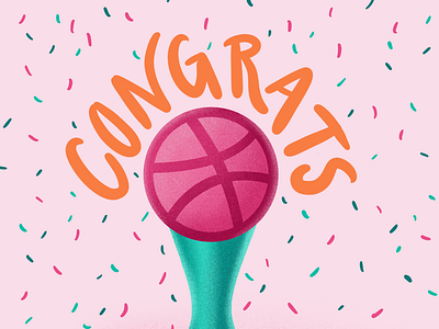 Welcome to Dribbble! congrats draft illustration welcome