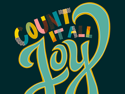 Count it all Joy apple pencil christian church design drawing hand lettering illustration joy lettering minimal procreate typography